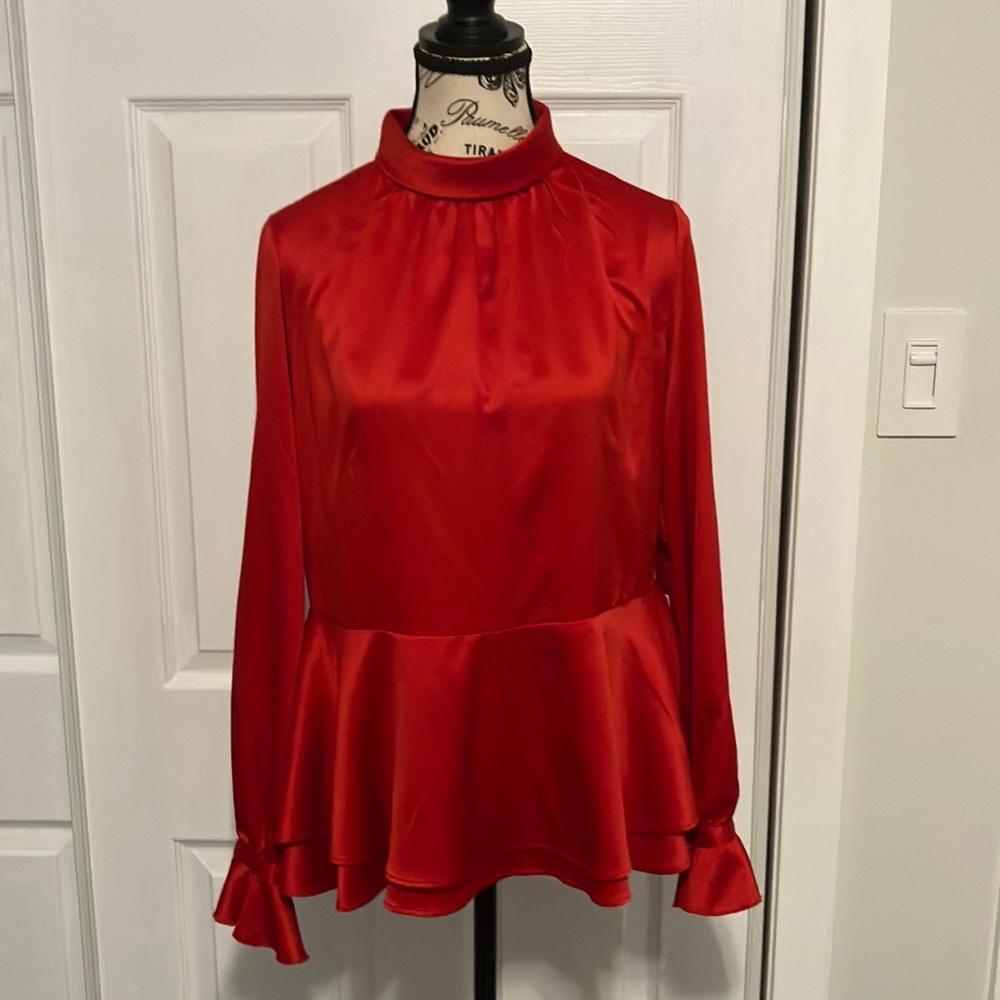 Nanette Lepore NWT satin peplum blouse